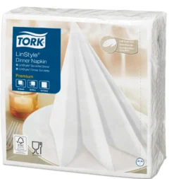 Servett Tork LinStyle Textilkänsla, vit, 39x39 cm, 50 st