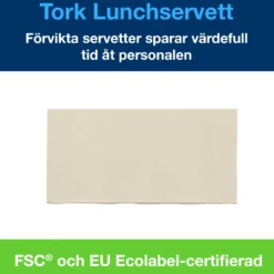 Servett Tork Natur Oblekt, 33x33 cm, 2-lager, 200 st