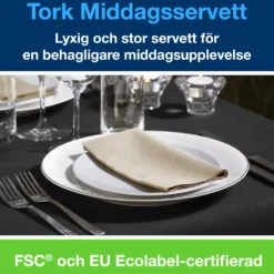 Servett Tork Natur, 39x39 cm, 2-skikts, 150 st