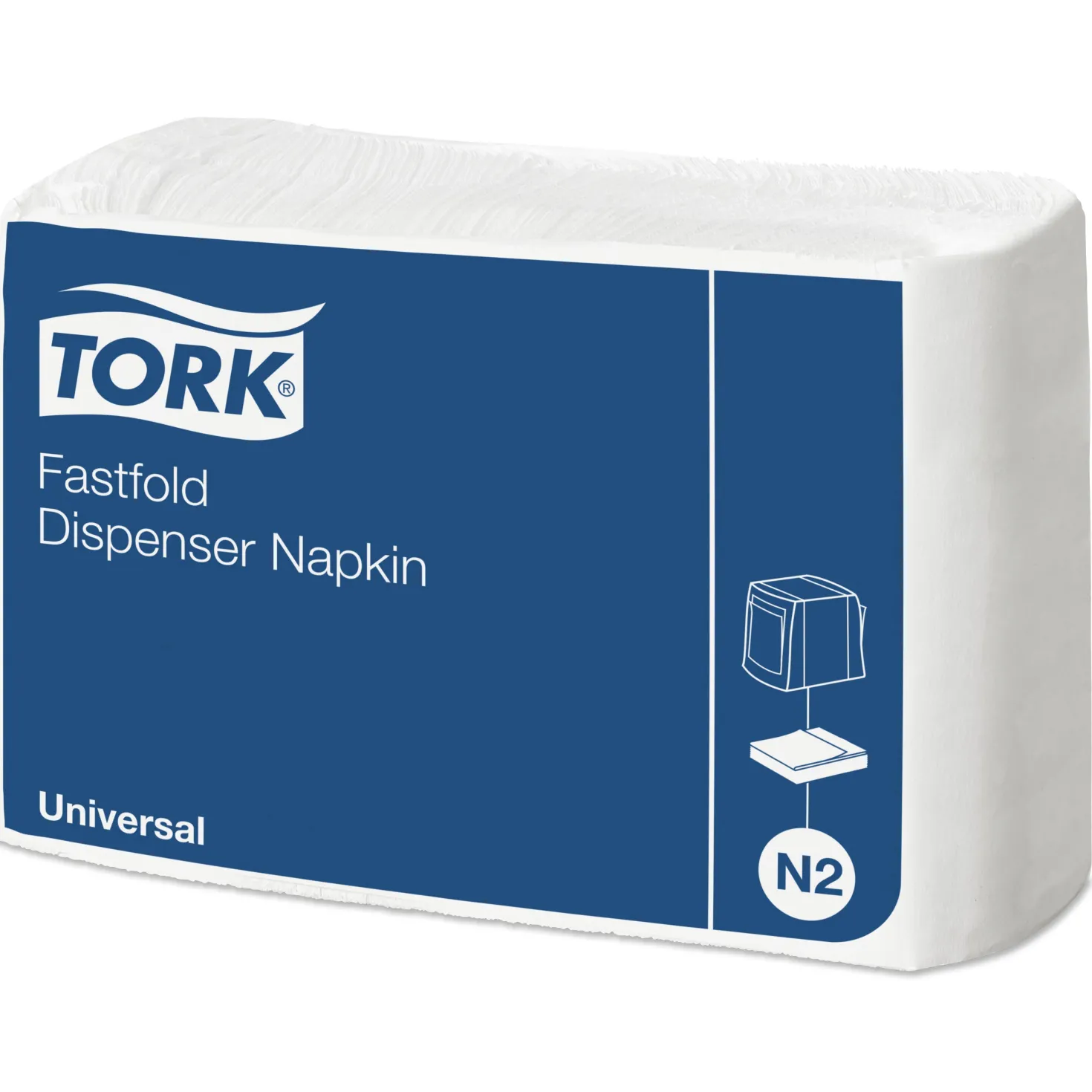 Servett Tork N2 Fastfold, vit, 1-lager, 300 st