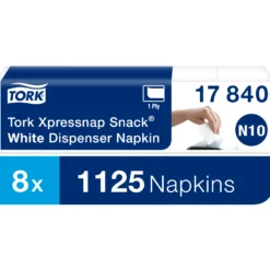 Servett Tork N10 Xpressnap, vit, 1-lager, 1125 st