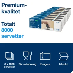 Servett Tork Xpressnap N4 Extra mjuk, svart, 1000 st