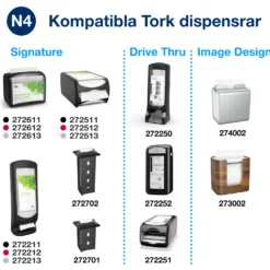 Servett Tork Xpressnap N4 Extra mjuk, svart, 1000 st