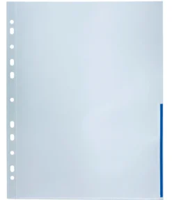 Signalficka Bantex A4, blå, 0,12 mm polypropylen, 100 st