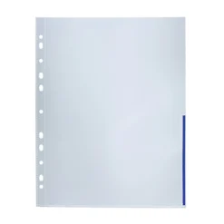 Signalficka Bantex A4, blå, 0,12 mm polypropylen, 100 st