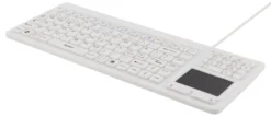 Silikontangentbord Deltaco TB-506 med pekplatta, IP68, 105 tangenter, vit