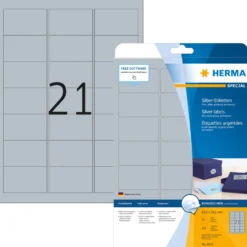 Silveretikett Herma Special 63,5x38,1 mm, polyester, 525 st