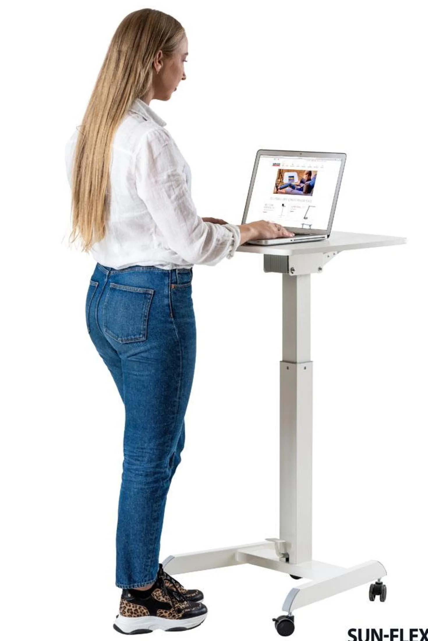 Sitt/ståbord Sun-Flex Easydesk Pro, 60x52 cm, vit