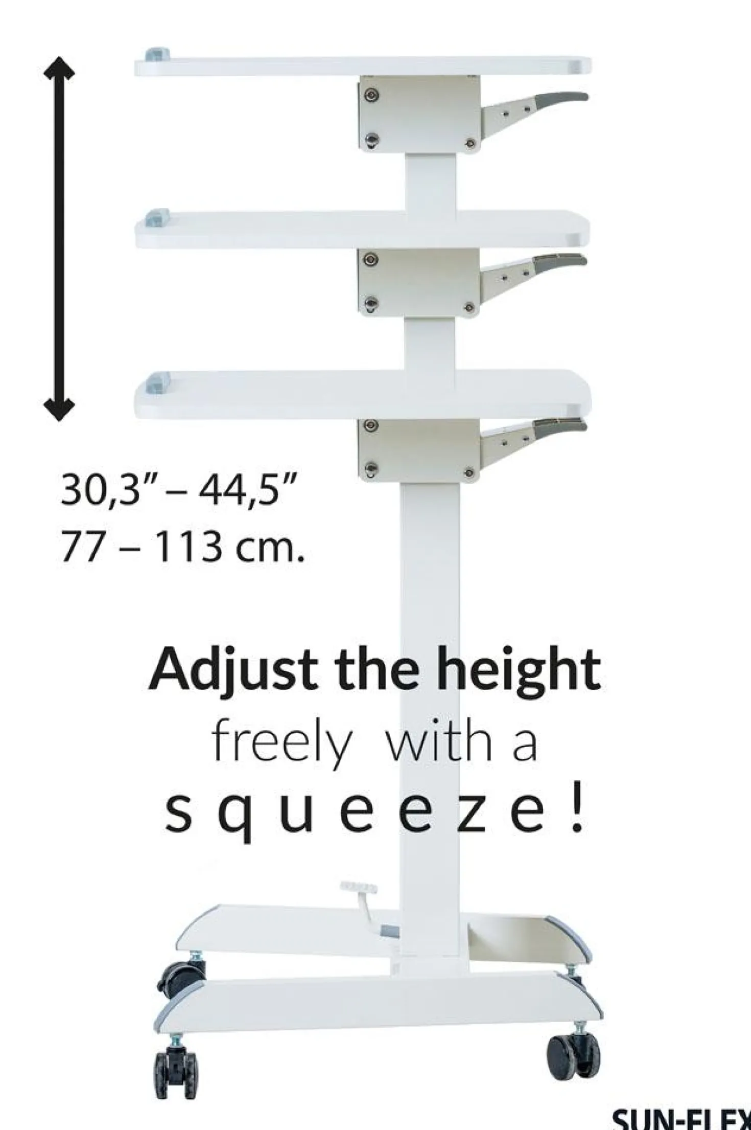 Sitt/ståbord Sun-Flex Easydesk Pro, 60x52 cm, vit