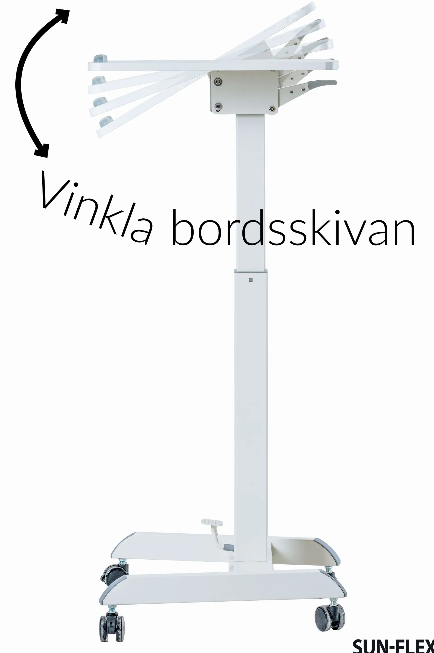 Sitt/ståbord Sun-Flex Easydesk Pro, 60x52 cm, vit