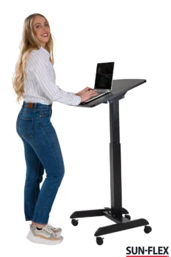 Sitt/ståbord Sun-Flex Easydesk Pro, 60x52 cm, svart