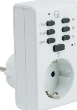 Säkerhetstimer Gelia Snabbval, jordat uttag, 1800 W, vit
