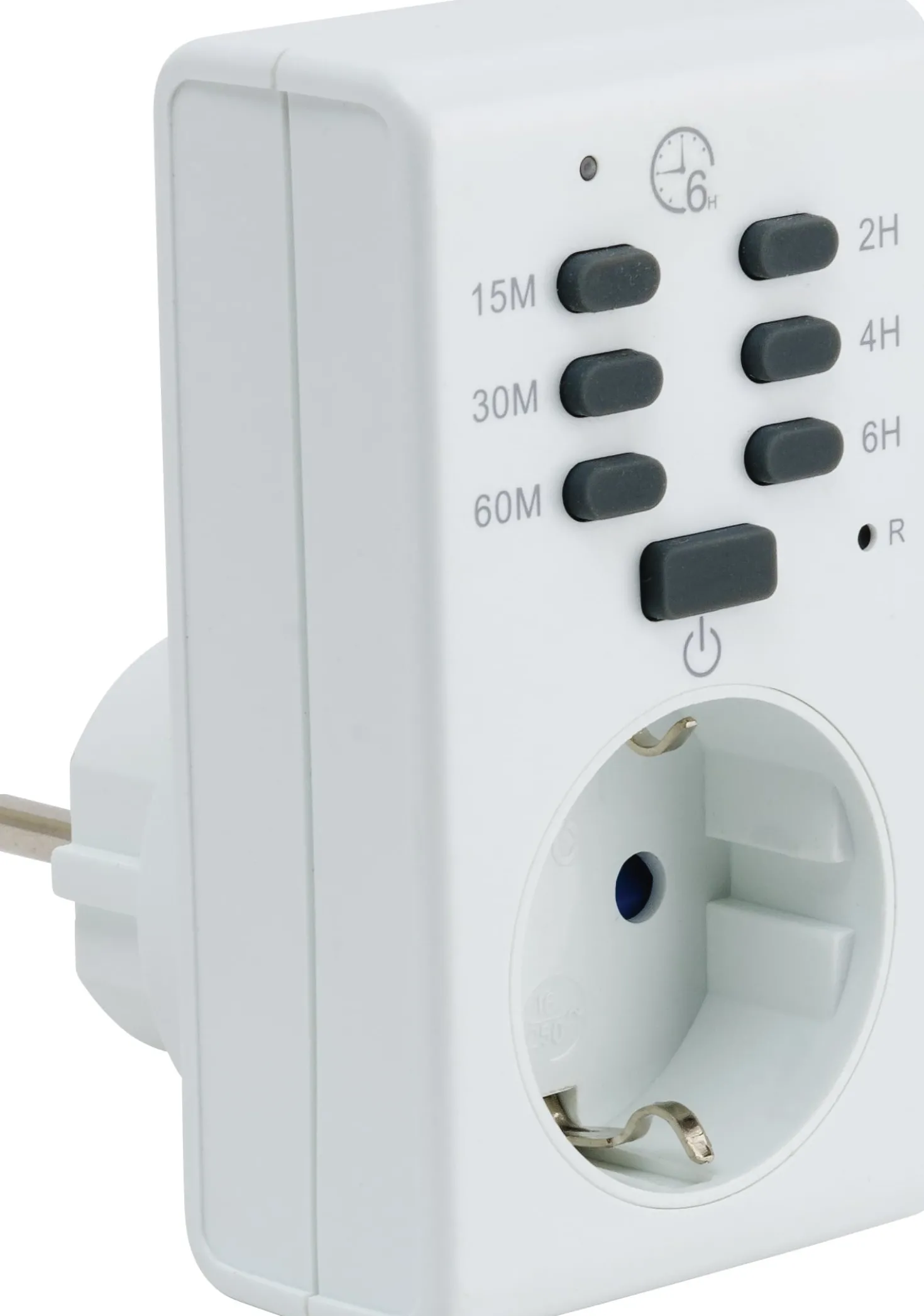 Säkerhetstimer Gelia Snabbval, jordat uttag, 1800 W, vit