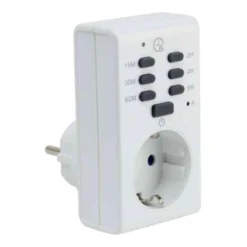 Säkerhetstimer Gelia Snabbval, jordat uttag, 1800 W, vit