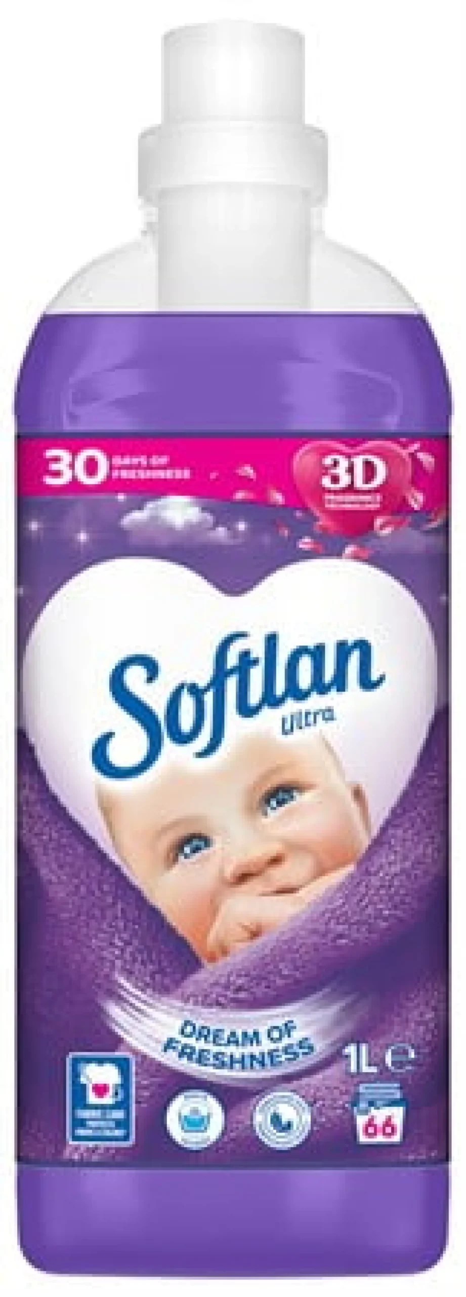Sköljmedel Softlan Dream of Freshness, 1 liter, 66 tvättar