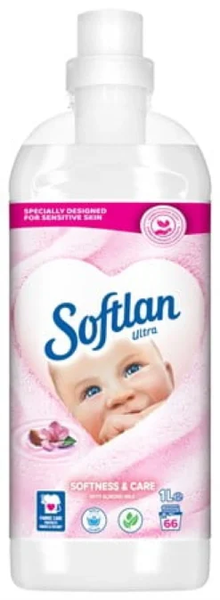Sköljmedel Softlan Softness & Care, biologiskt nedbrytbart, 1L
