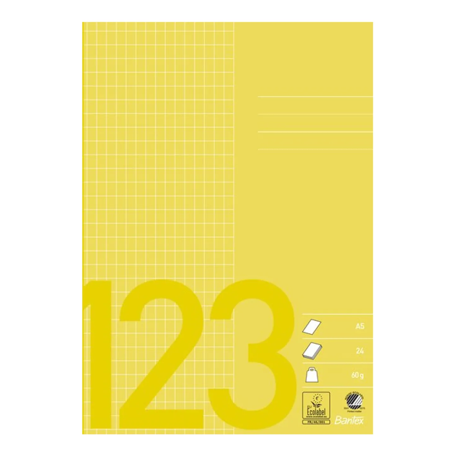 Skolhäfte Bantex A5 Rutat 5x7mm, olivgrön, 24 blad
