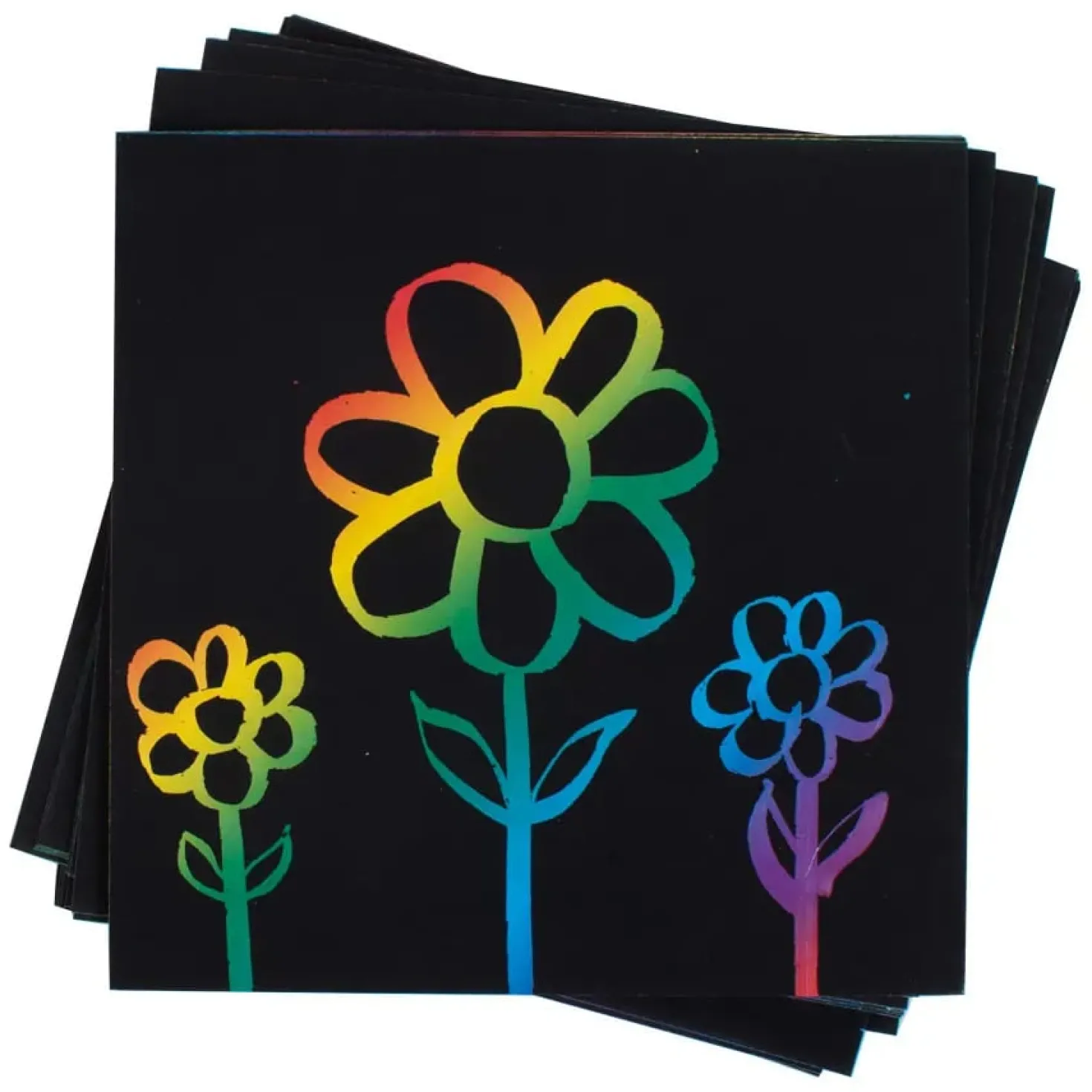 Skrapkartong Playbox Regnbåge, 15 x 15 cm, 100-pack