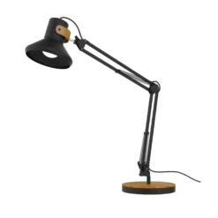 Skrivbordslampa Unilux Baya Bamboo LED, E27-sockel, svart