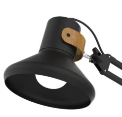 Skrivbordslampa Unilux Baya Bamboo LED, E27-sockel, svart