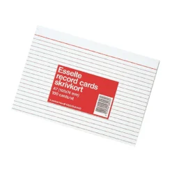 Skrivkort Esselte A7L Linjerat, vit, 100 st
