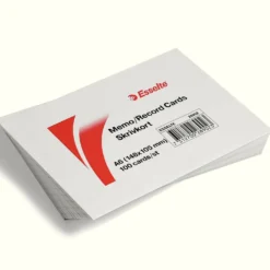 Skrivkort Esselte A6L Linjerat, vit, 100 st