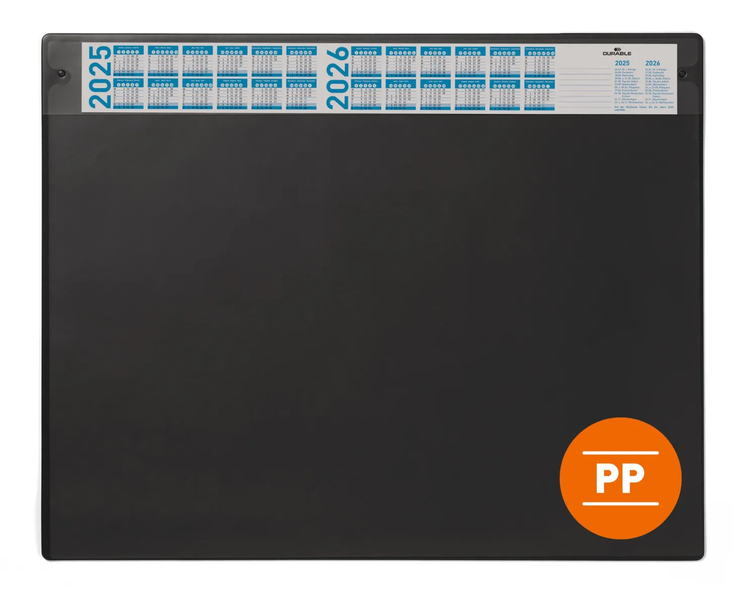 Skrivunderlägg Durable med kalender och klaff, 65x48 cm, PP