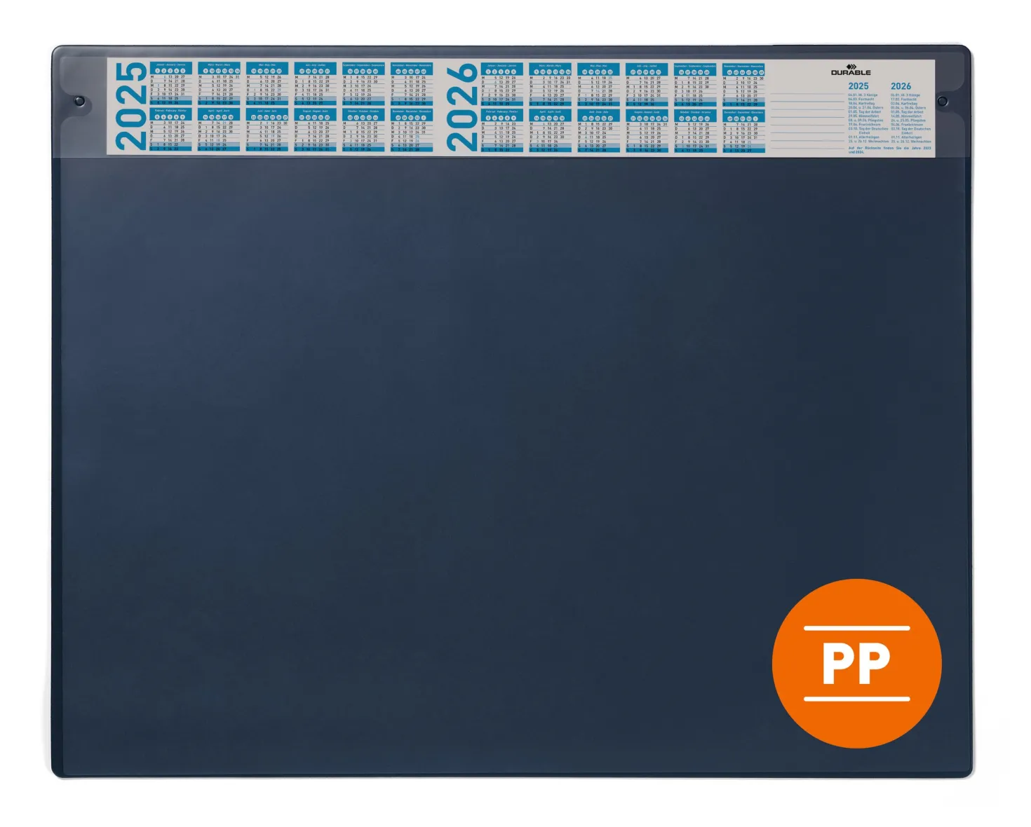 Skrivunderlägg Durable med kalender och klaff, 65x48 cm, PP
