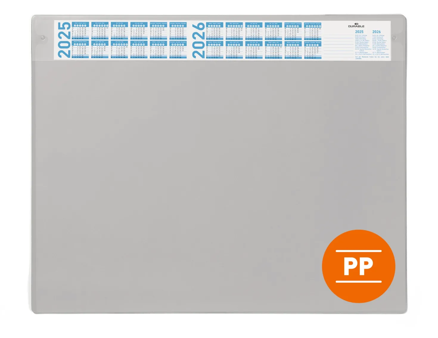 Skrivunderlägg Durable med kalender och klaff, 65x48 cm, PP