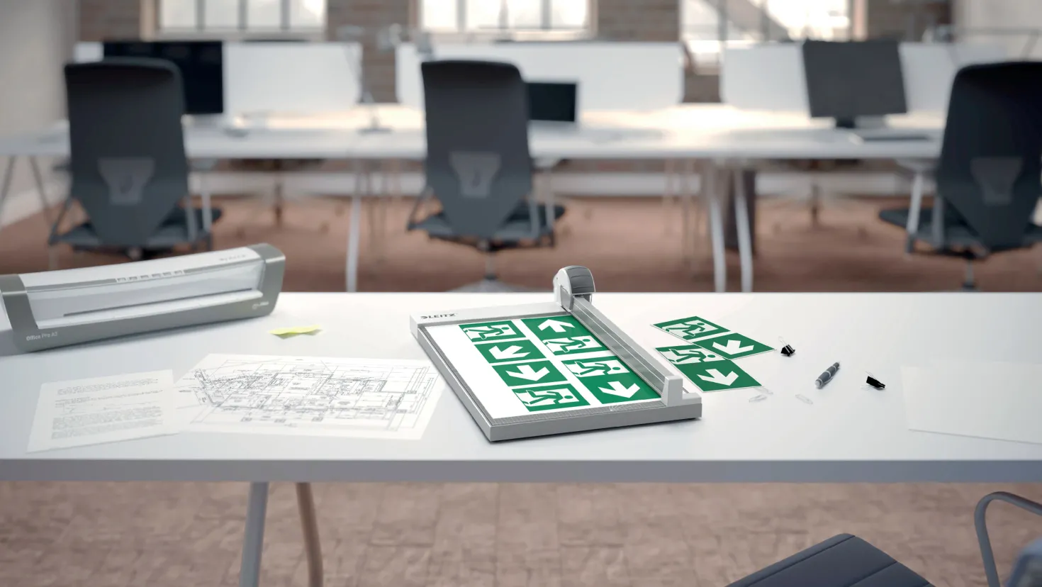 Skärmaskin Leitz Precision Office A3, roterande blad