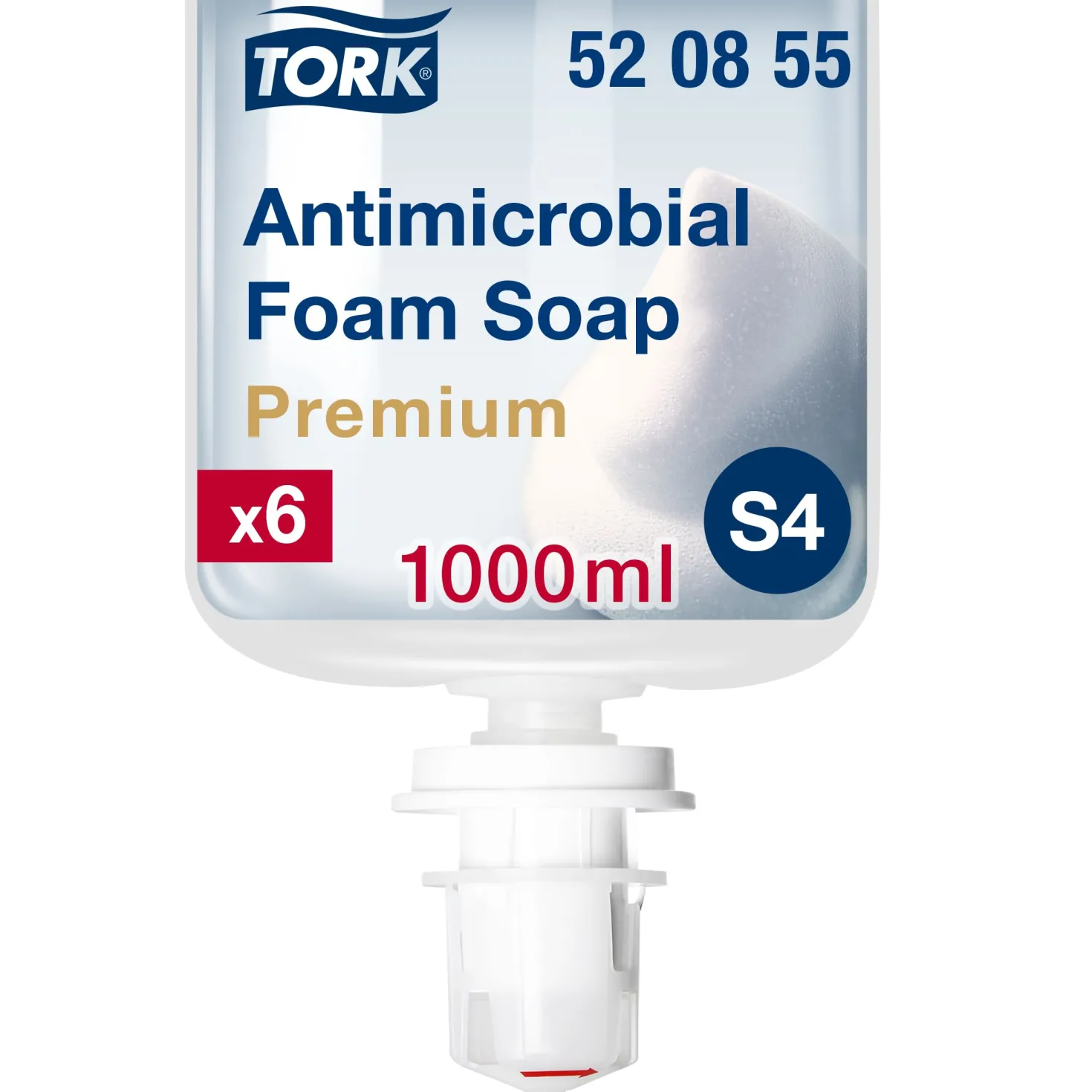 Skumtvål Tork S4 Antimikrobiell, parfymfri, 1L, 2500 doser