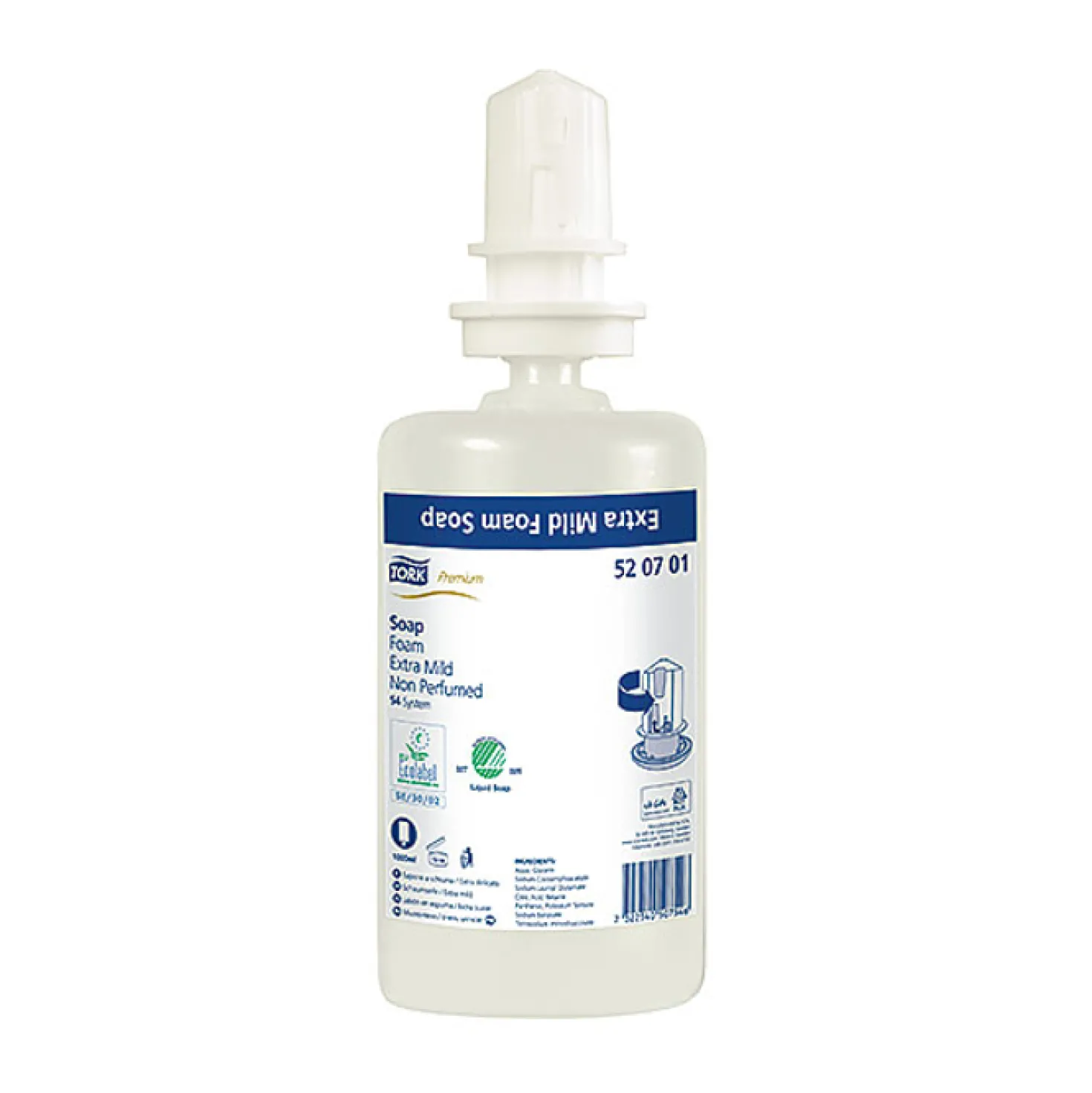 Skumtvål Tork S4 Extra Mild, parfymfri, ECARF-certifierad, 1L