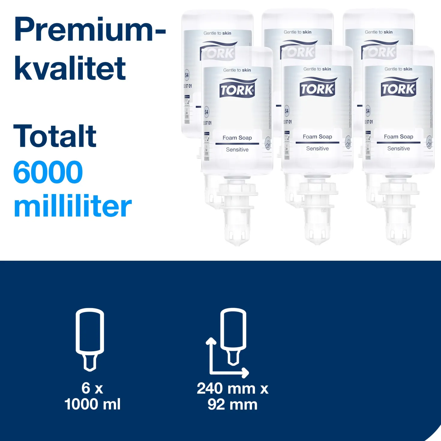 Skumtvål Tork S4 Extra Mild, parfymfri, ECARF-certifierad, 1L