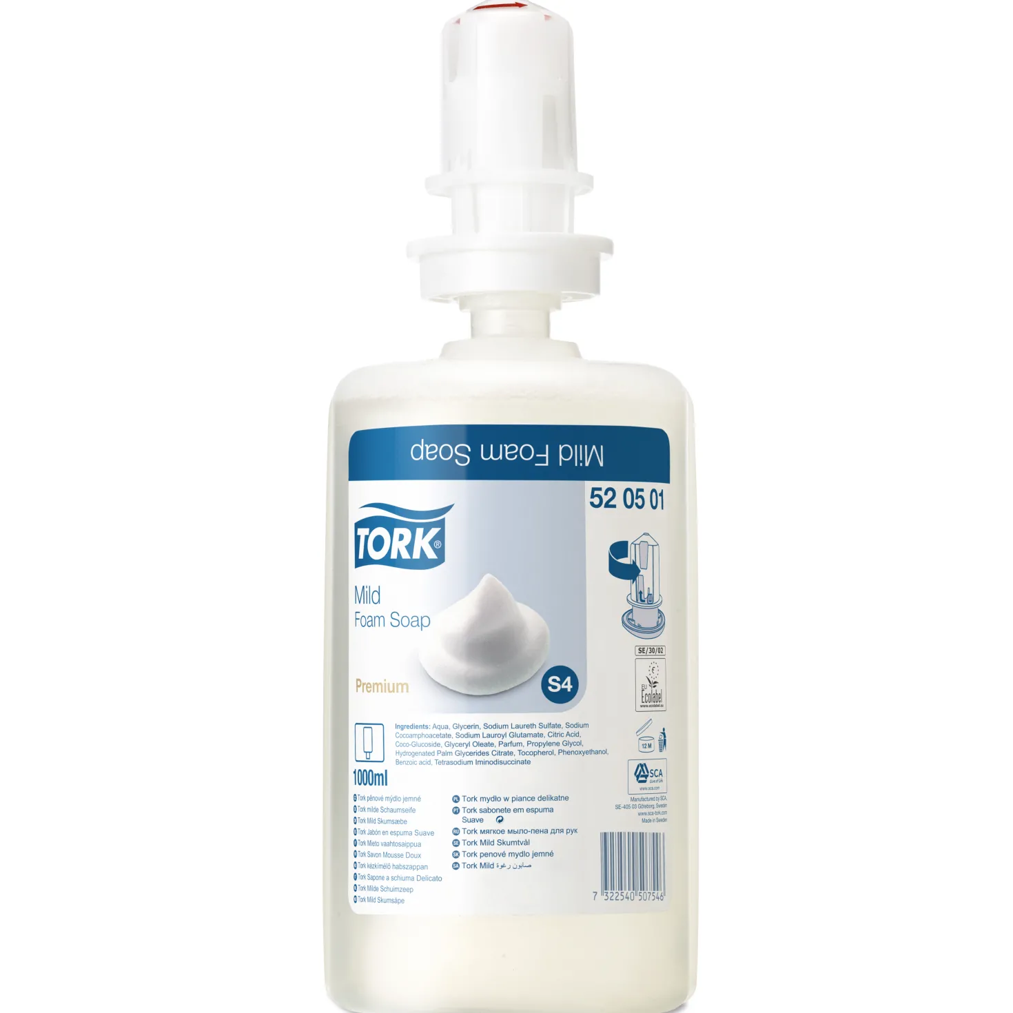 Skumtvål Tork S4 Mild, parfymerad, 1 liter
