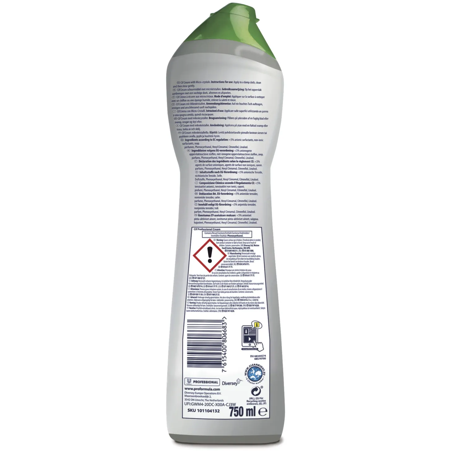 Skurcreme Cif Professional Cream Pro Formula, 750 ml