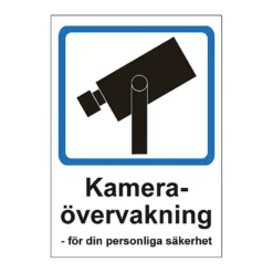Skylt Kameraövervakning, plast, 297x210 mm