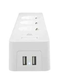 Smart grenuttag Deltaco Smart Home SH-P03USB2, 3 uttag, 2 USB-A, vit