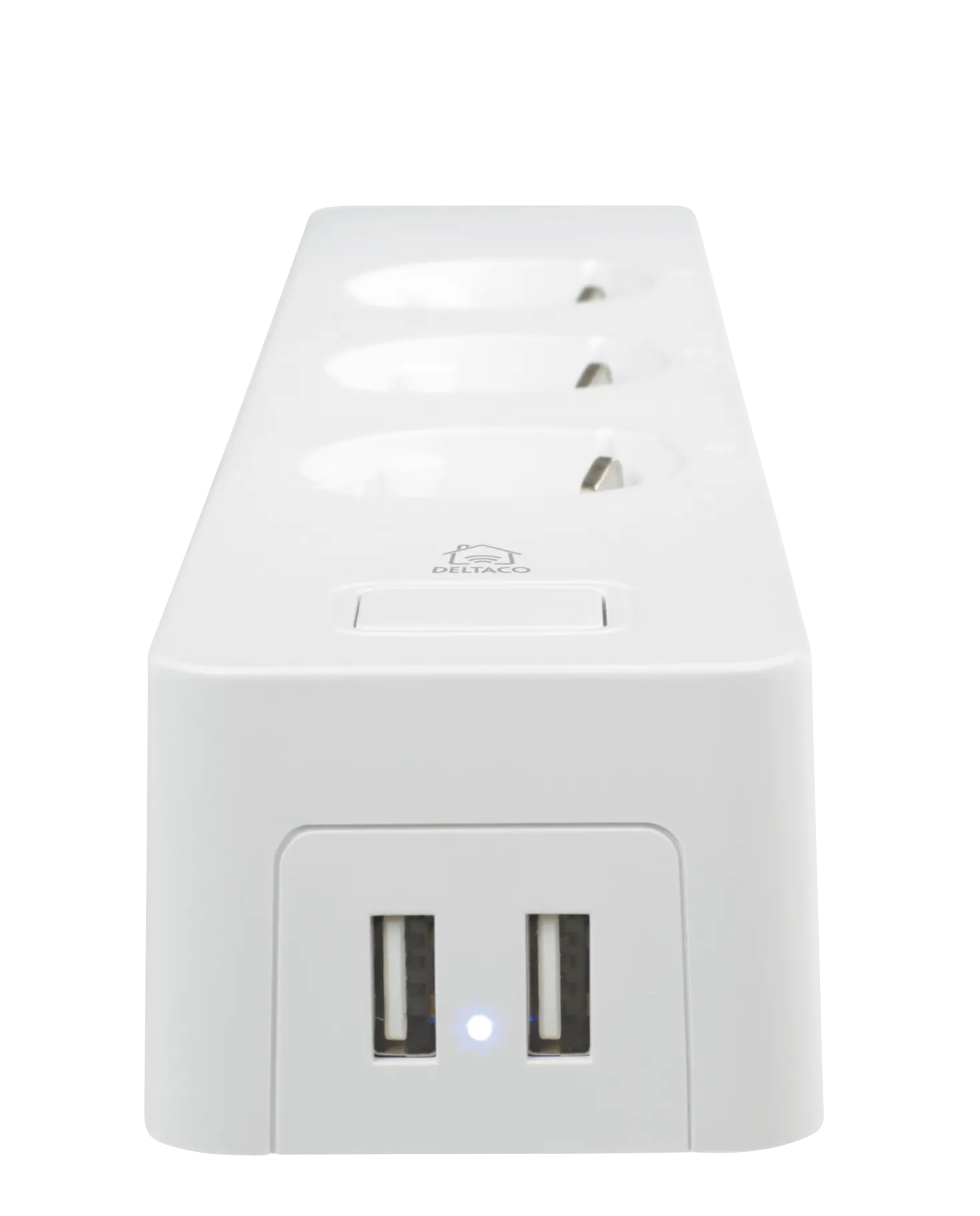 Smart grenuttag Deltaco Smart Home SH-P03USB2, 3 uttag, 2 USB-A, vit
