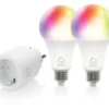 Smart Home Startkit Deltaco SH-KIT01, smart-plug, 2 RGB LED-lampor