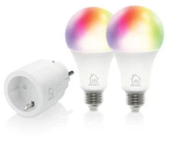 Smart Home Startkit Deltaco SH-KIT01, smart-plug, 2 RGB LED-lampor