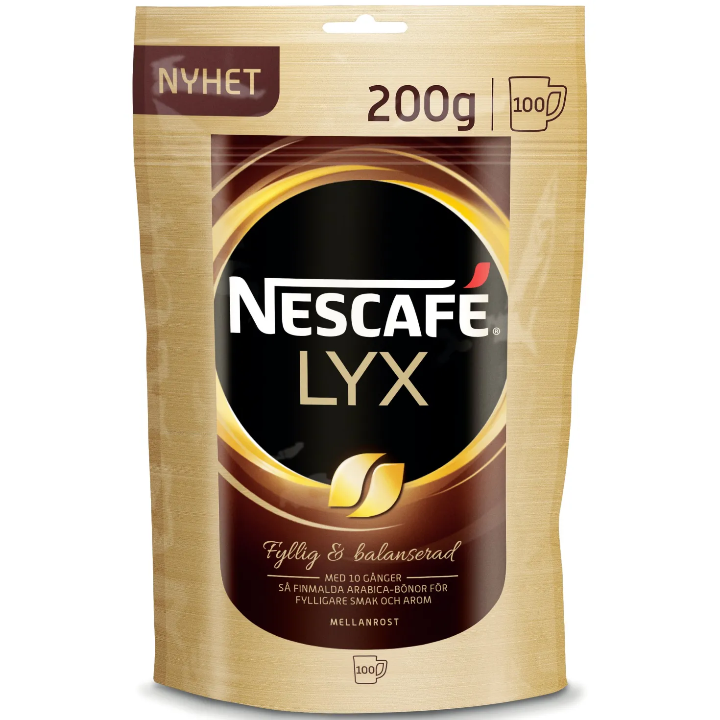 Snabbkaffe Nescafé Lyx Mellanrost, 100% arabica, 200 g