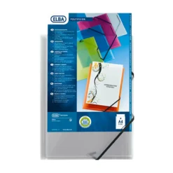 Snoddmapp Elba Polyvision A4, transparent, tre klaffar