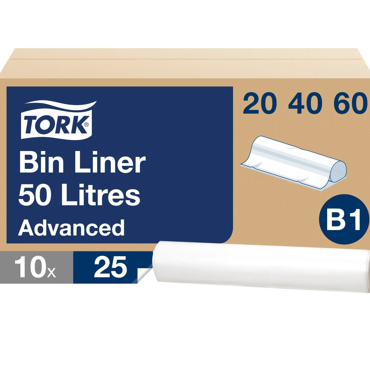 Soppåse Tork B1 Transparent, 50L, 250 st