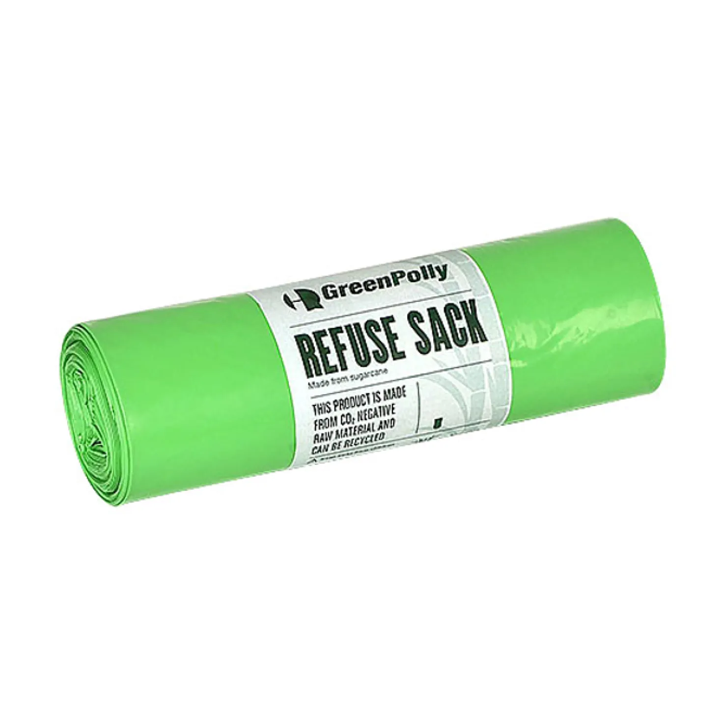 Sopsäck BioBag GreenPolly, grön, 70L per rulle