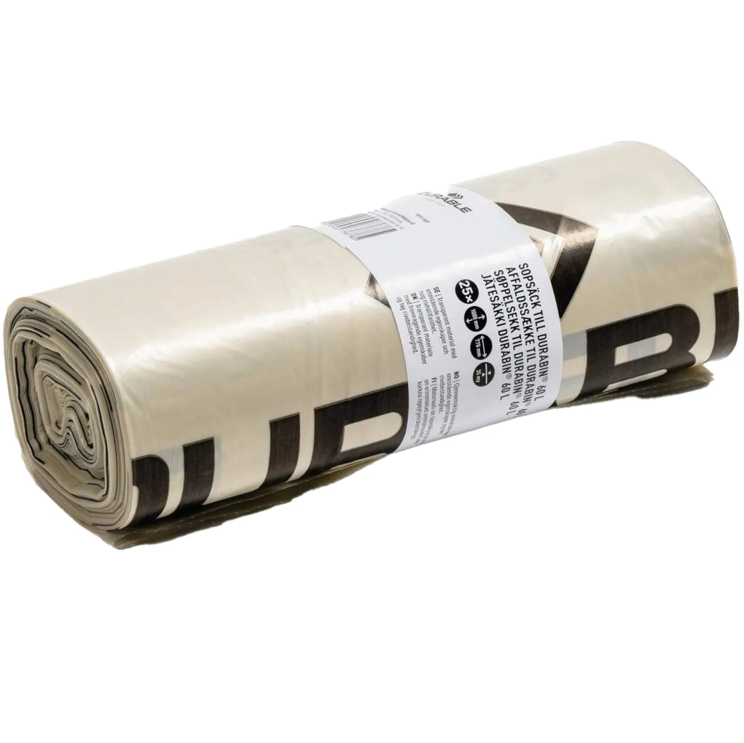 Sopsäck Durable 110L för Durabin 60L, 25 st per rulle