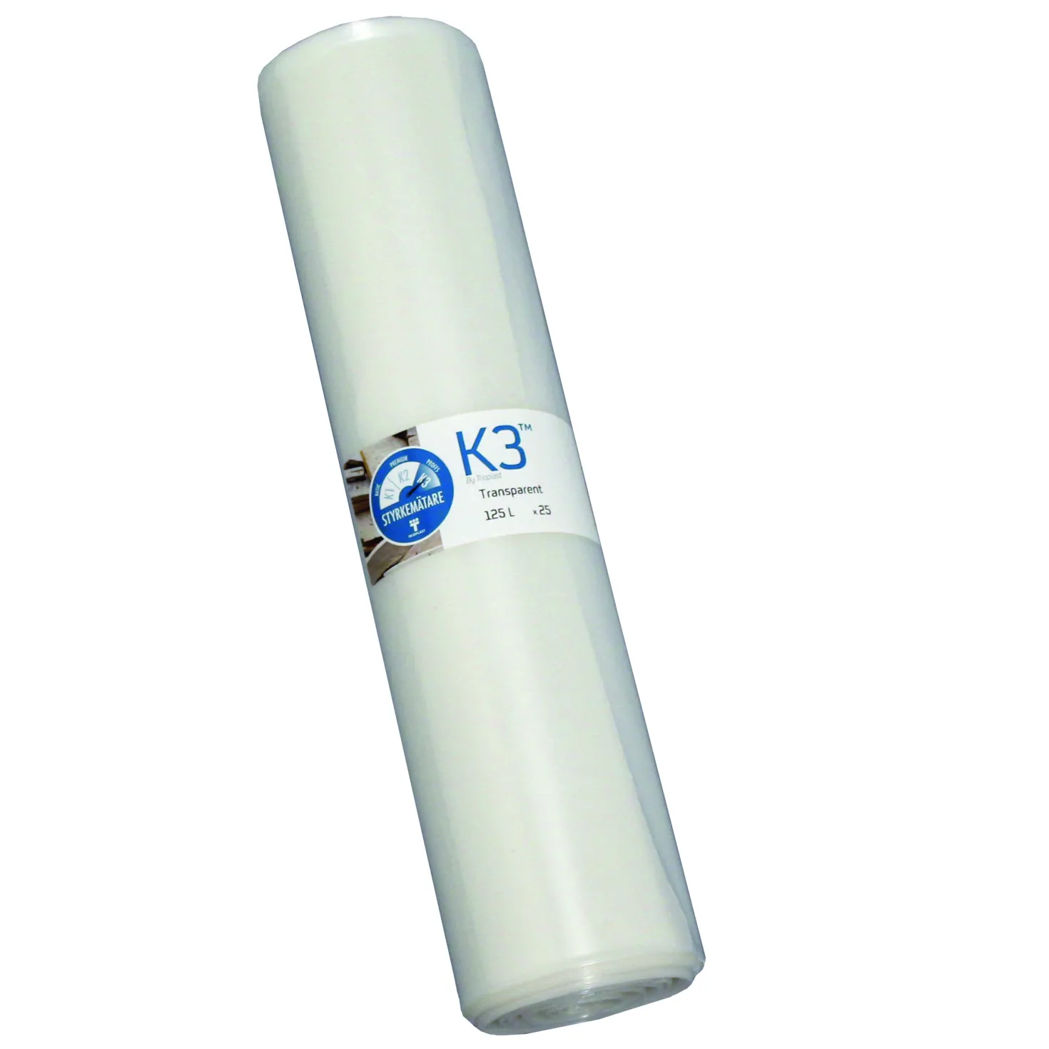 Sopsäck K3 Proffs Transparent, 125L, 25 st