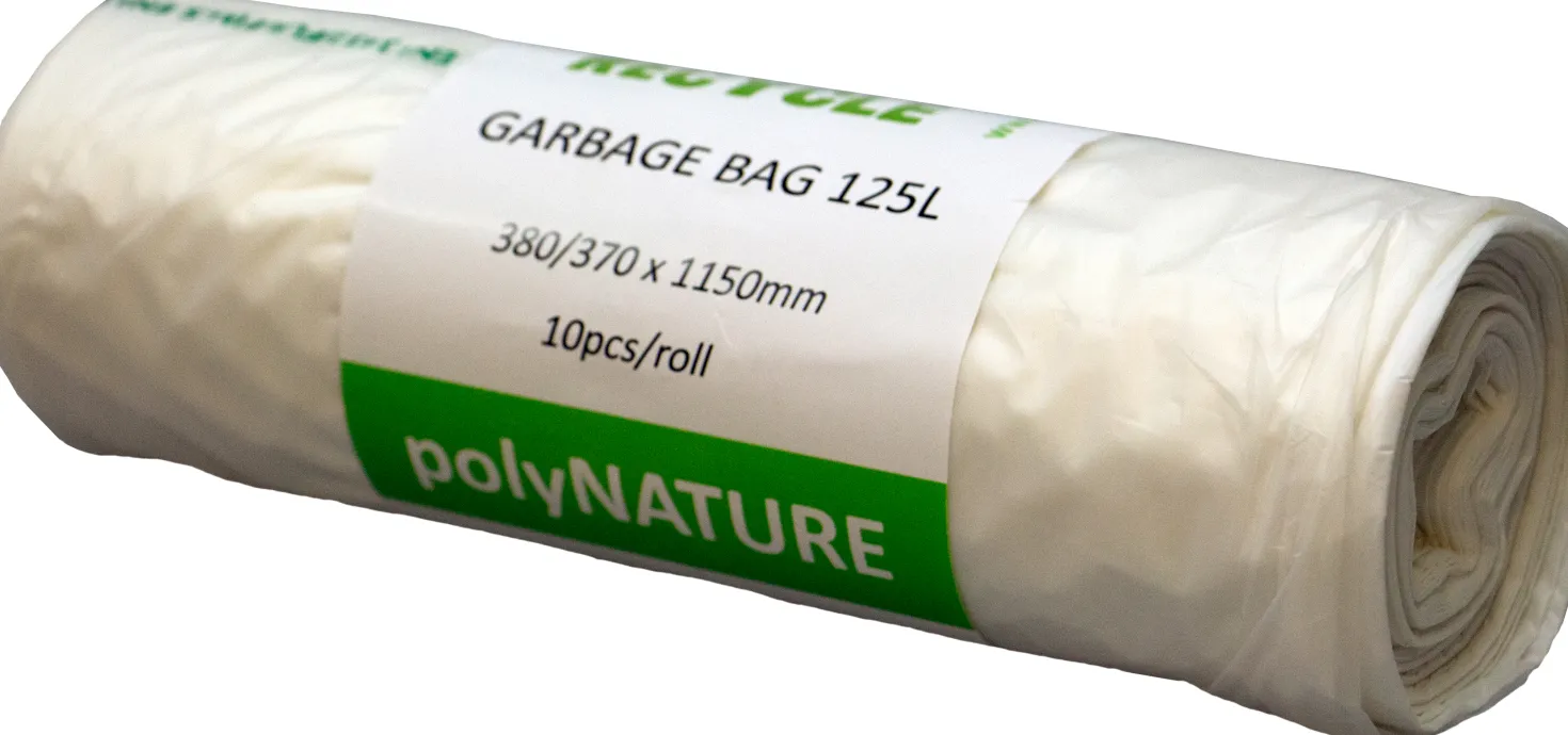 Sopsäck Polynature Biologiskt Nedbrytbar, 125 liter, 10 st