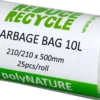 Sopsäck Polynature PLA Biobaserad 10 l, vit per rulle