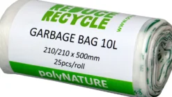 Sopsäck Polynature PLA Biobaserad 10 l, vit per rulle