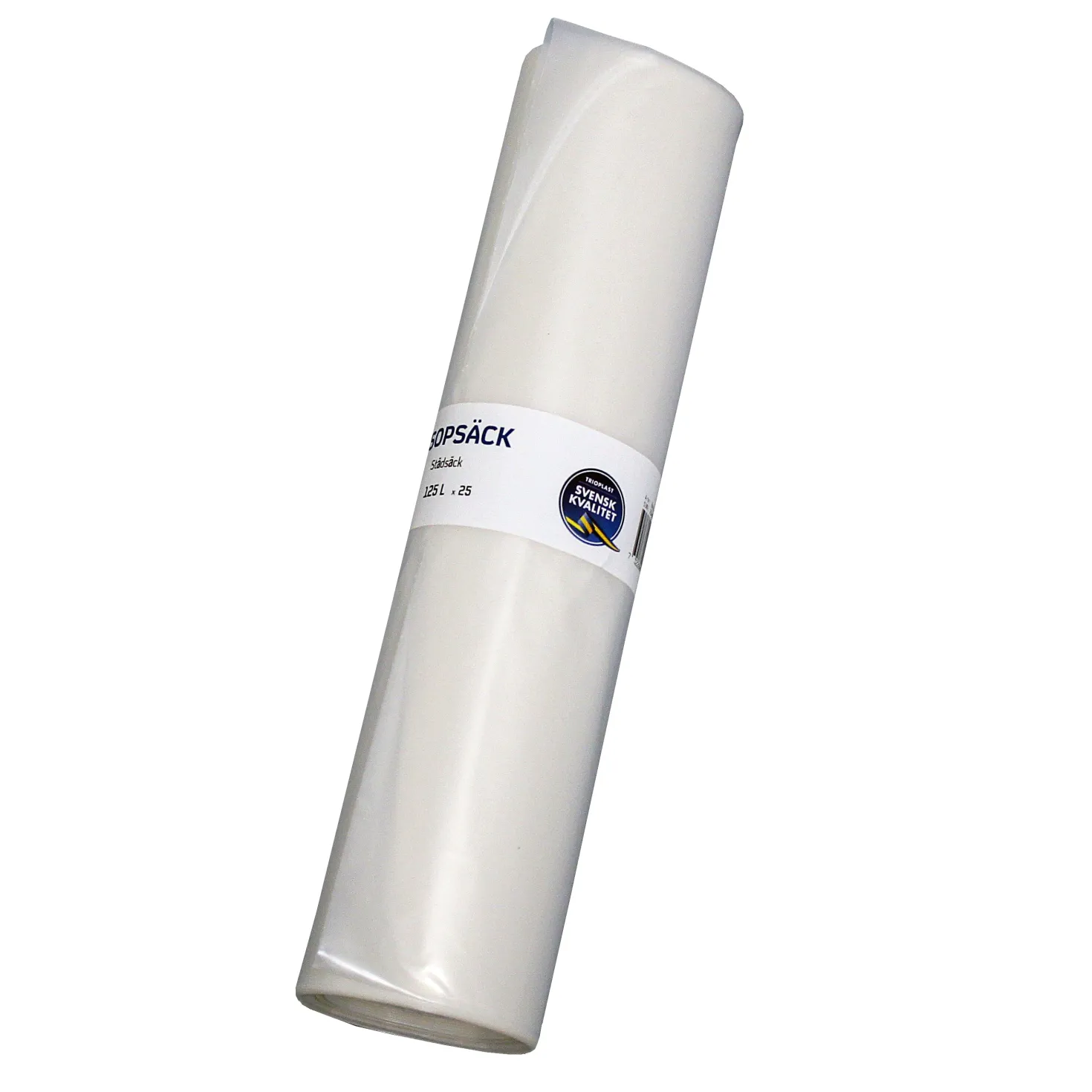 Sopsäck PolyREG 125L Transparent, 40 mikrometer, 10 st per rulle